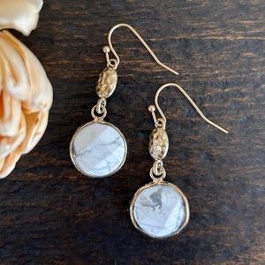 Marble Dangle Drop Earrings, 1.5” Drop, Brand New Boutique Item